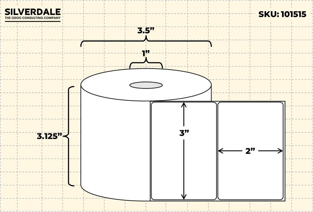 3x2 Blank Labels, 1 Roll, 750 Labels