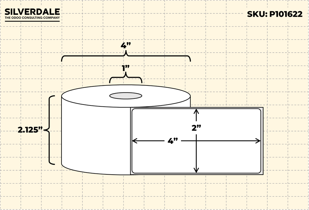 2x4 Blank Labels, 1 Roll, 375 Labels