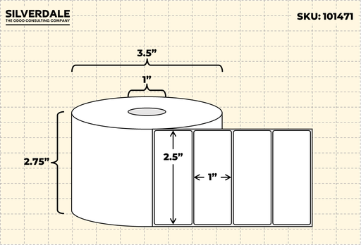 [P101471] 2.5x1 Blank Labels, 1 Roll, 1380 Labels