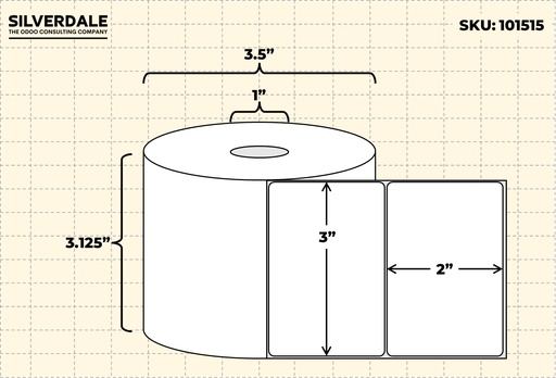 [P101515] 3x2 Blank Labels, 1 Roll, 750 Labels