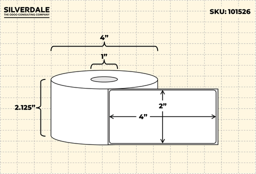 [P101526] 2x4 Blank Labels, Weatherproof, 1 Roll, 375 Labels