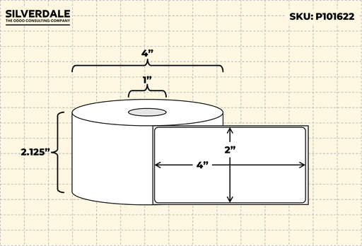 [P101622] 2x4 Blank Labels, 1 Roll, 375 Labels